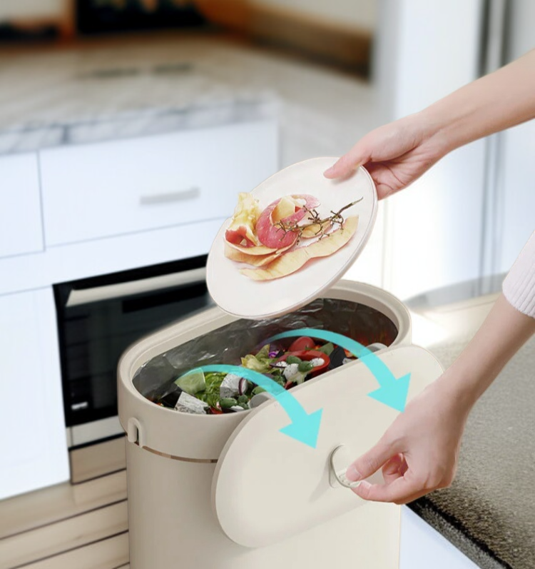 省スペースに収まるゴミ箱のイメージ