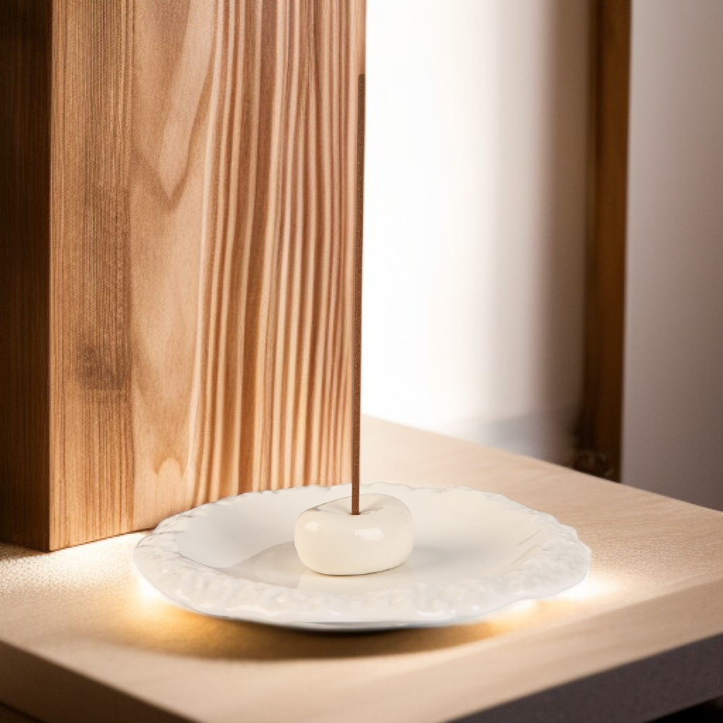 와비사비 스타일 세라믹 바위 패턴 향로