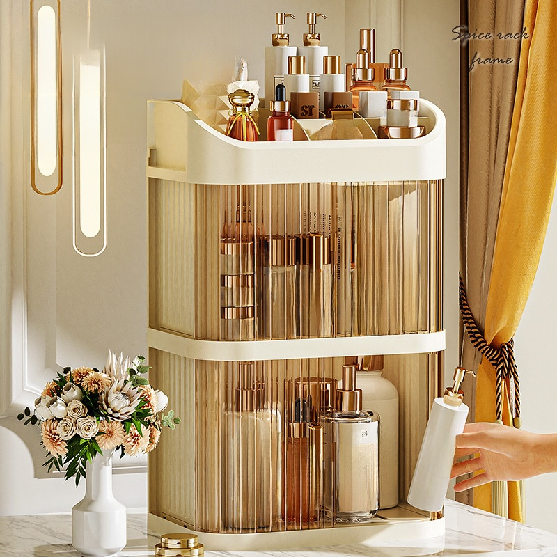 Large Capacity Dustproof Transparent Skincare Organizer Dormitory Desktop