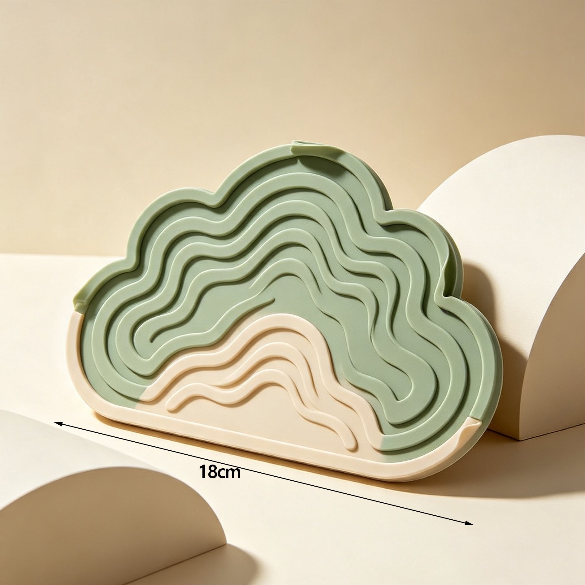 Cloud-shaped silicone coasters set of 8 on a table