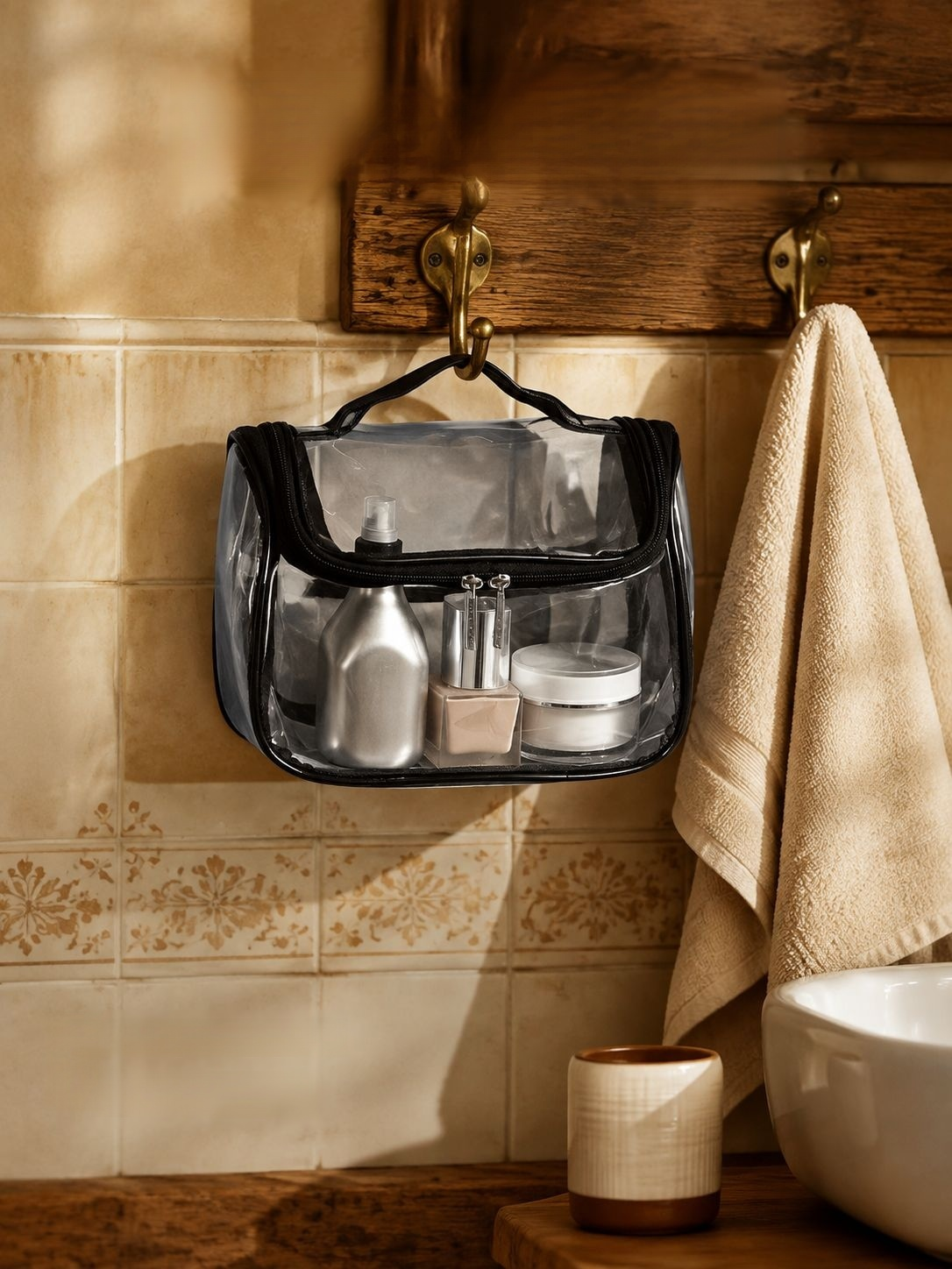 Portable Waterproof Toiletry Bag for Travel and Business, Makeup Organizer Pouch