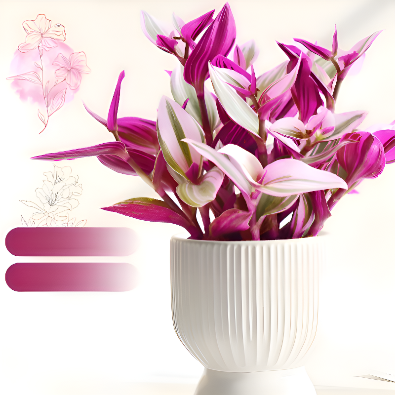 사계절 내내 푸른 보라색 잎 줄란 관엽식물