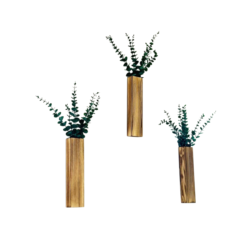 装飾的な木製の壁掛け花瓶