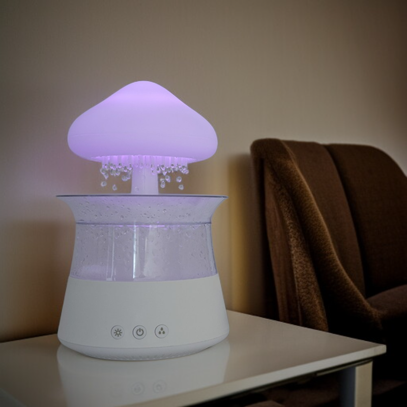 버섯구름 빗소리 가습기 무드등