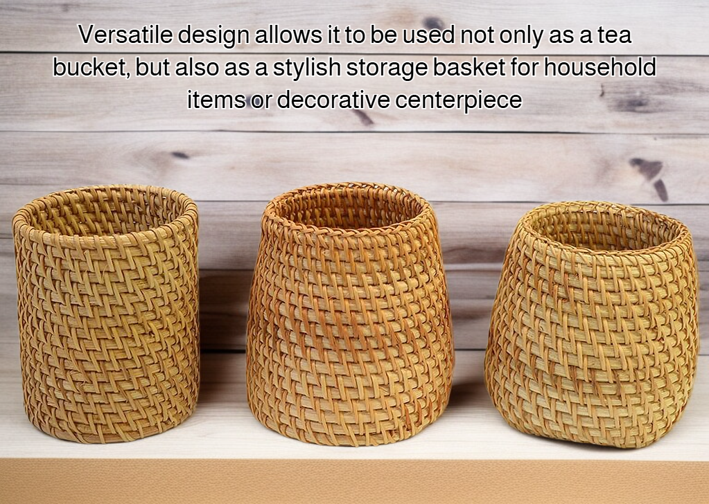 Handmade rattan tea bucket for elegant tea storage