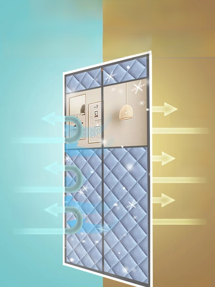 겨울용 방풍 가정용 면 도어 커튼 두툼한 보온 차단 커튼