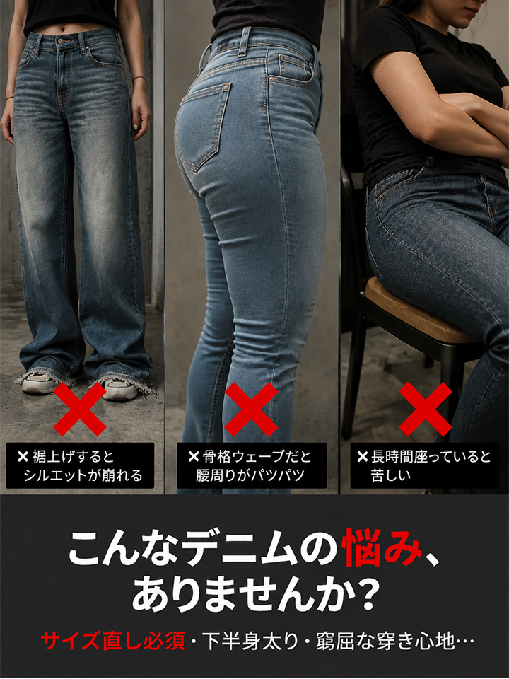 【2026秋新作】Monolly 脚長ハイウエストデニムパンツ | 穿くだけで+10cmのスタイルアップを叶える