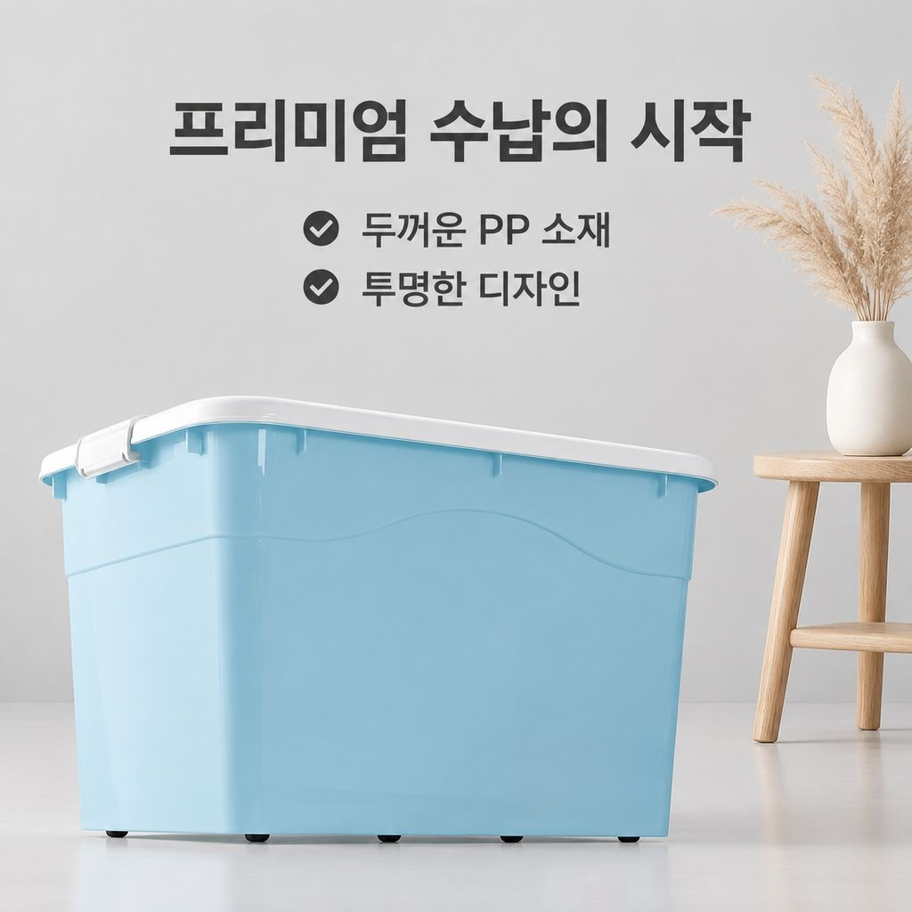 다기능 플라스틱 정리함 대용량 가정용 수납박스 의류 장난감 차량용