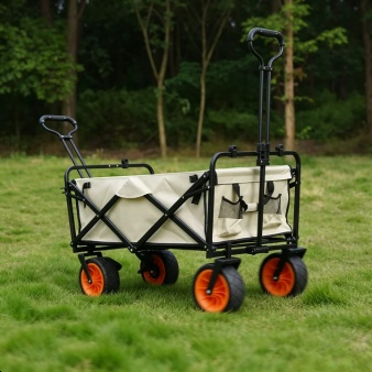 Foldable outdoor camping wagon with table board
