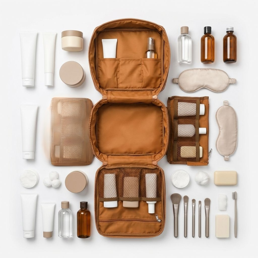 Einfache, praktische Kosmetiktasche mit großem Fassungsvermögen