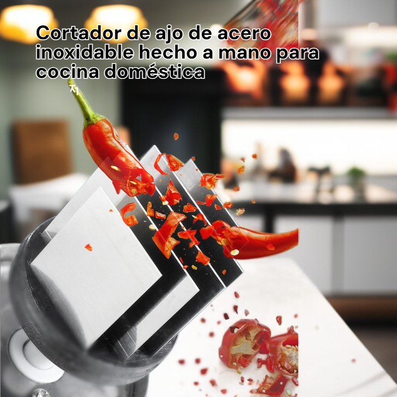 Cortador de ajo de acero inoxidable hecho a mano para cocina doméstica
