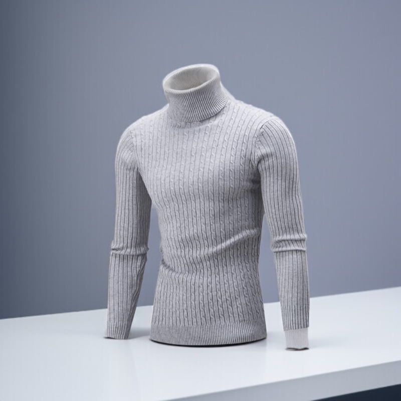 남여공용 목폴라 터틀넥 목티 골지 스웨터 기본티