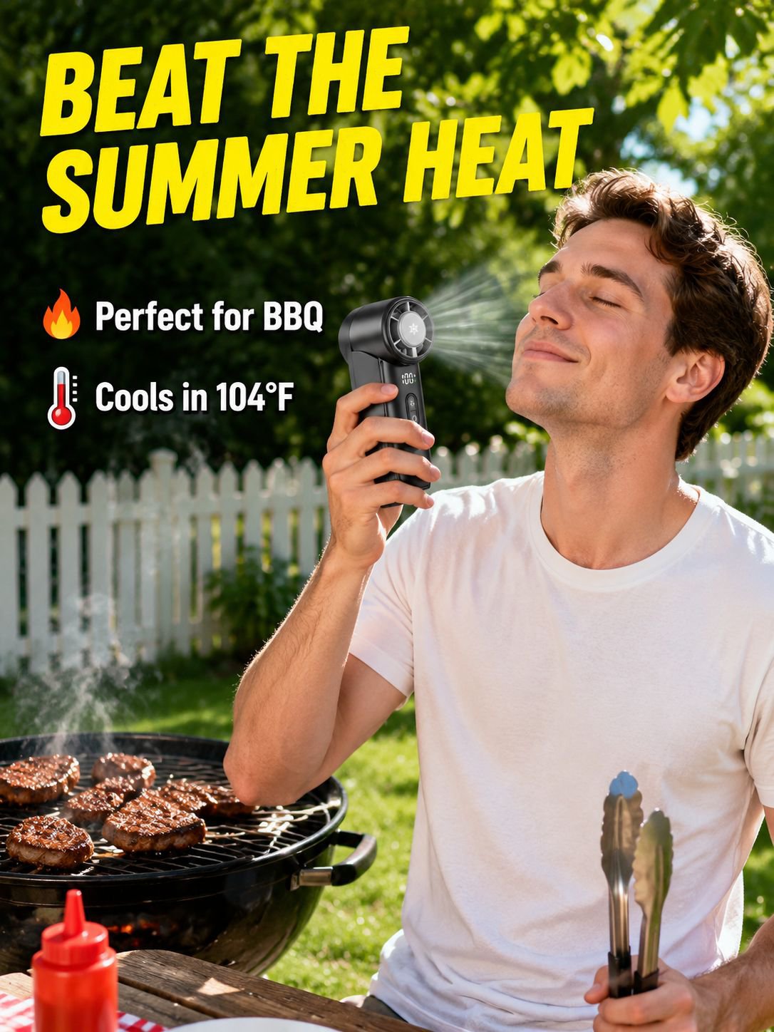 Cooling fan with stepless speed control and rechargeable outdoor portable high-speed handheld fan
