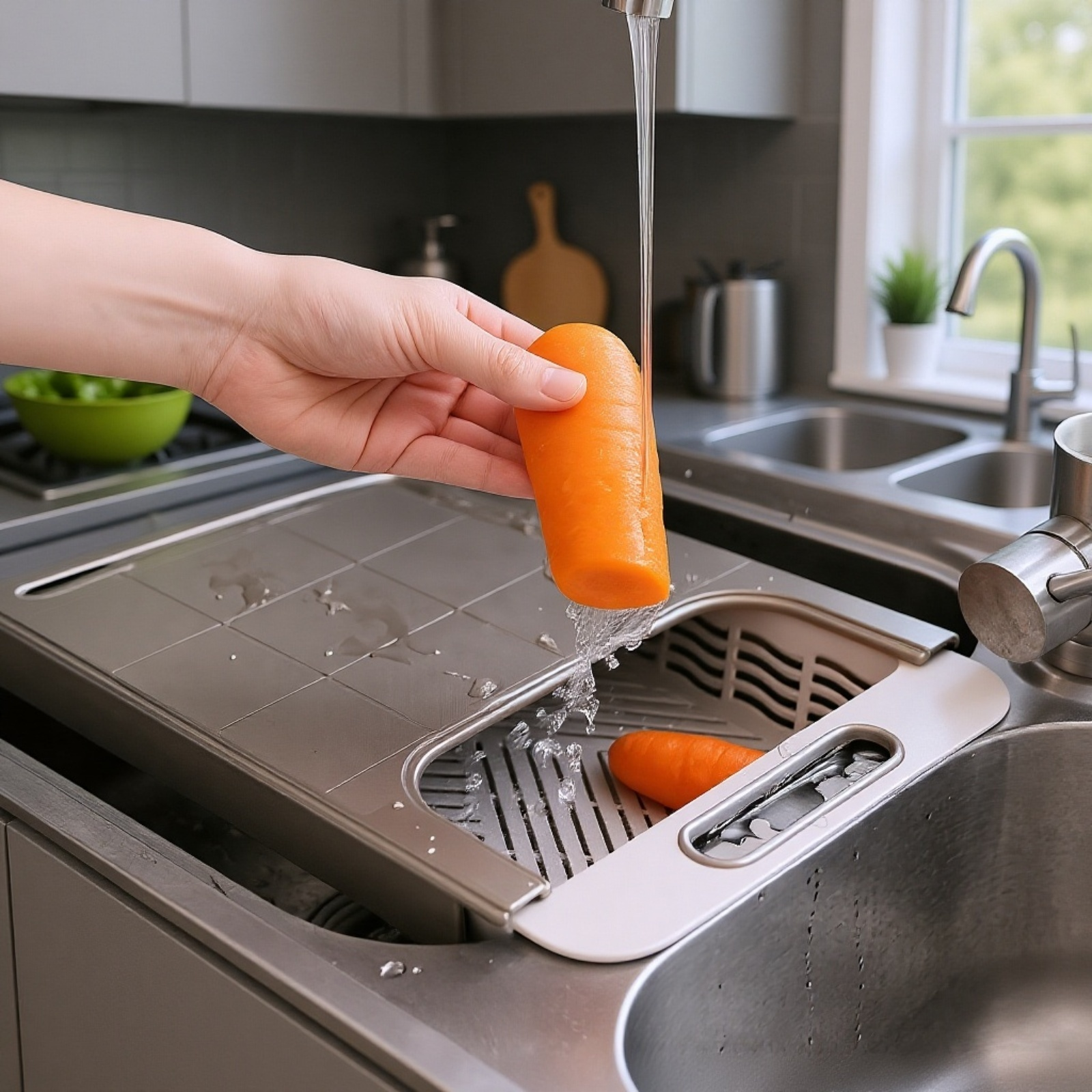 주방용으로 적합한 이중 구조의 물 빠짐 방지 도마