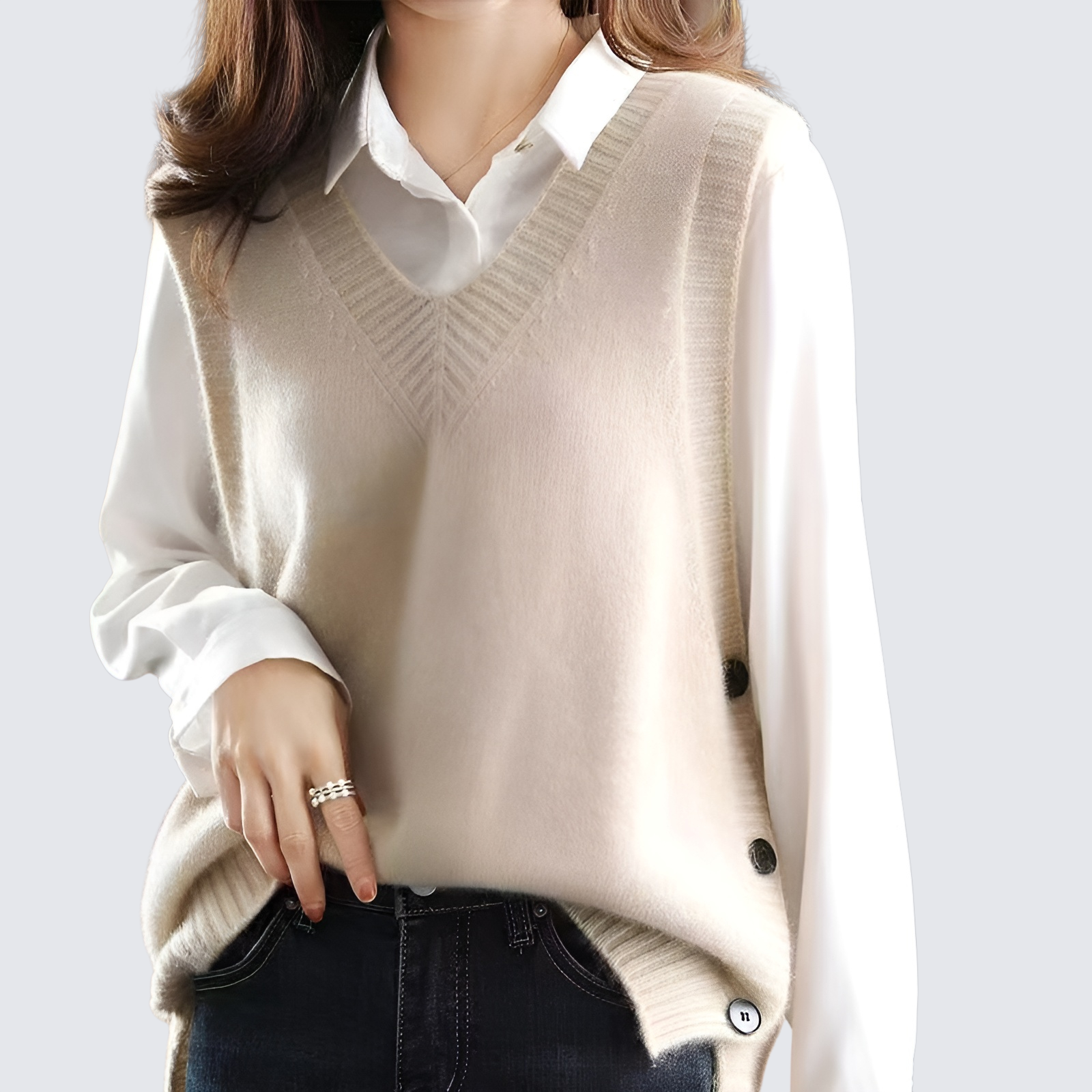 無袖針織上衣馬甲