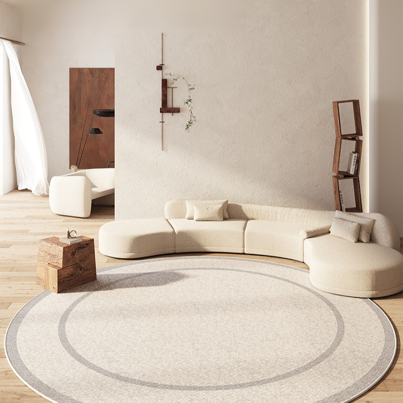 Modern Simple Round Coffee Table Rug Bedroom Bedside Loop Pile Carpet