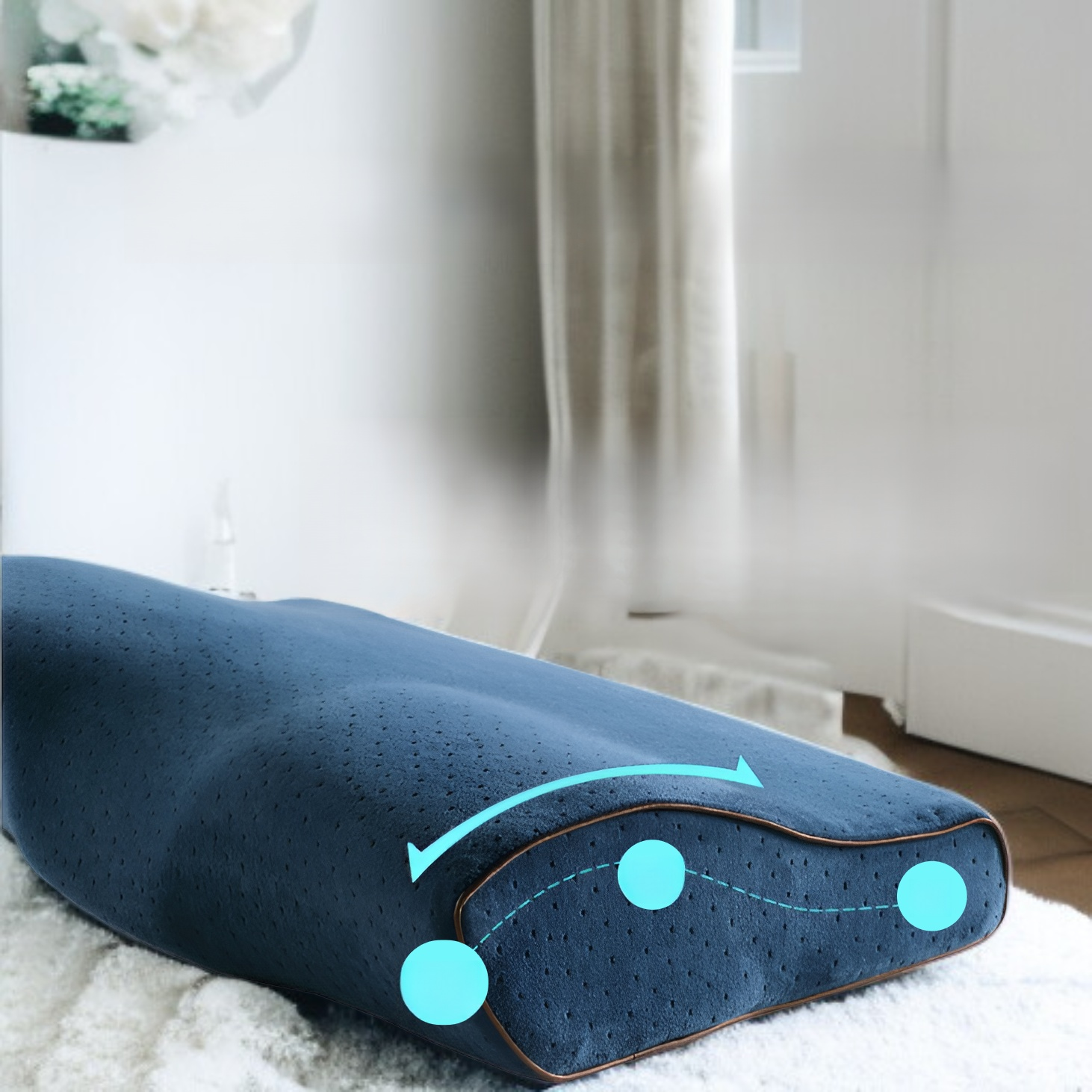 Schlafhilfe-Kissen mit Schmetterlingsform, Nackenpflege und Memory-Foam-Kern