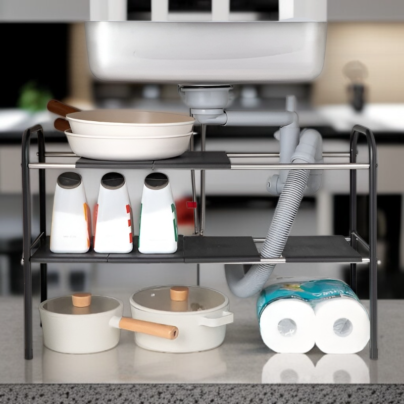 Estante extensible para grifo de fregadero