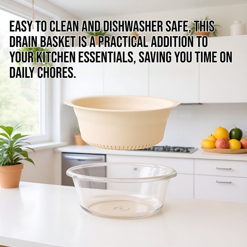 Clear plastic strainer basket for fruits and vegetables