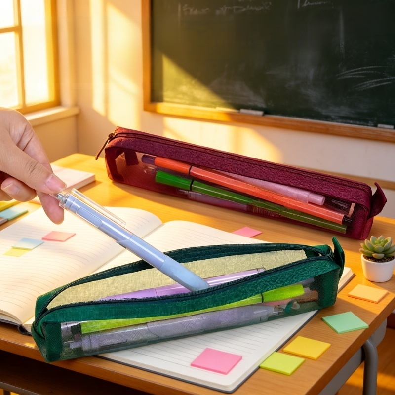 Robustes Mini-Federmäppchen aus Netzgewebe