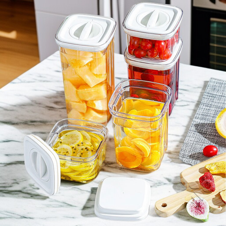  주방용 회전 투명 밀폐 용기 수납함