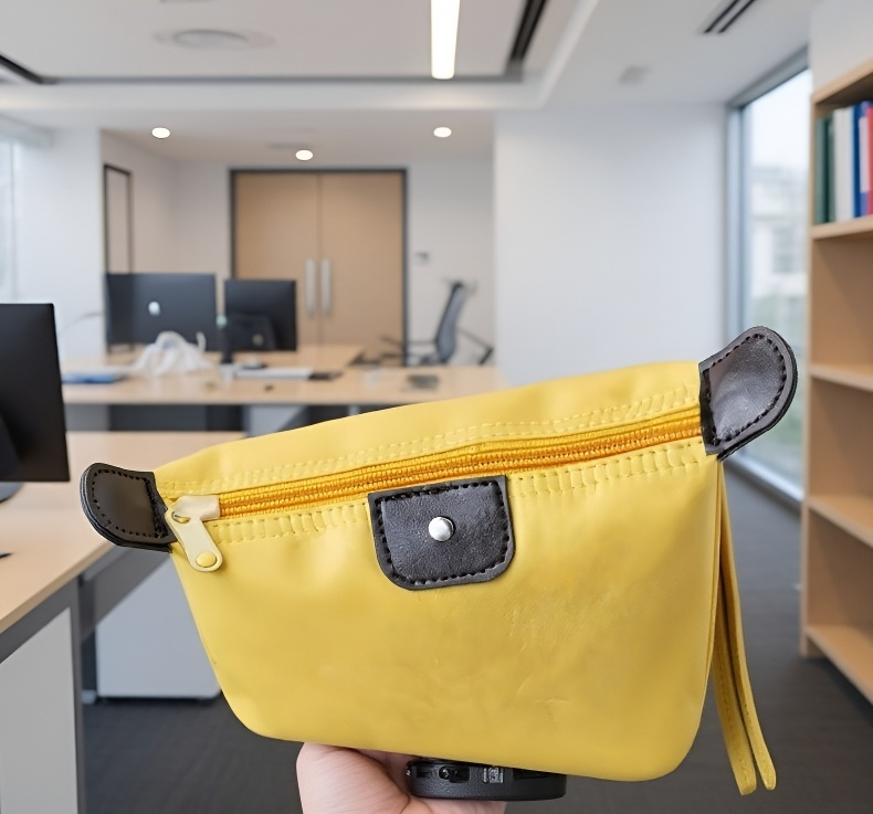 Organized travel makeup bag with compartments