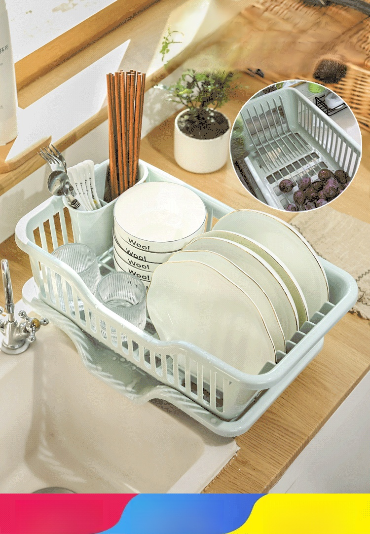 ตะกร้าหนาเก็บจานระบายน้ำ