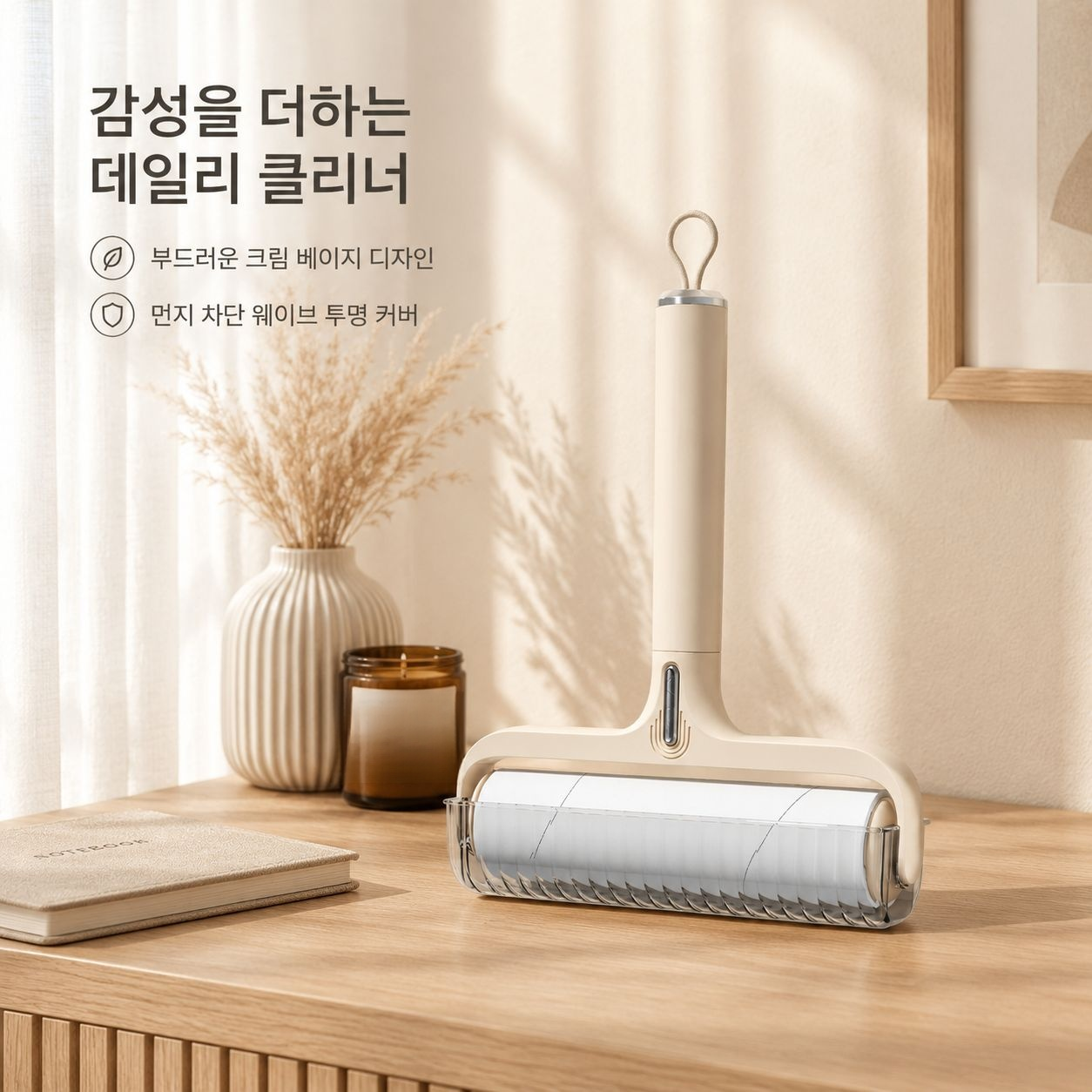 와이드 테이프클리너 롤러 뜯어쓰는 돌돌이 반려동물 털제거 먼지제거기