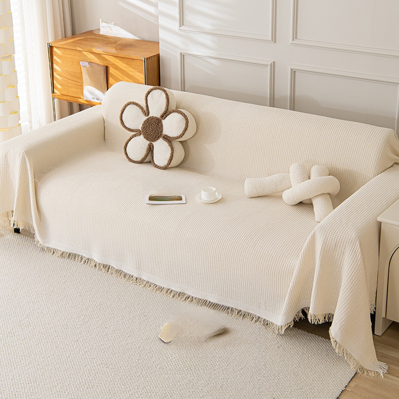 Cream Waffle Sofa Cushions