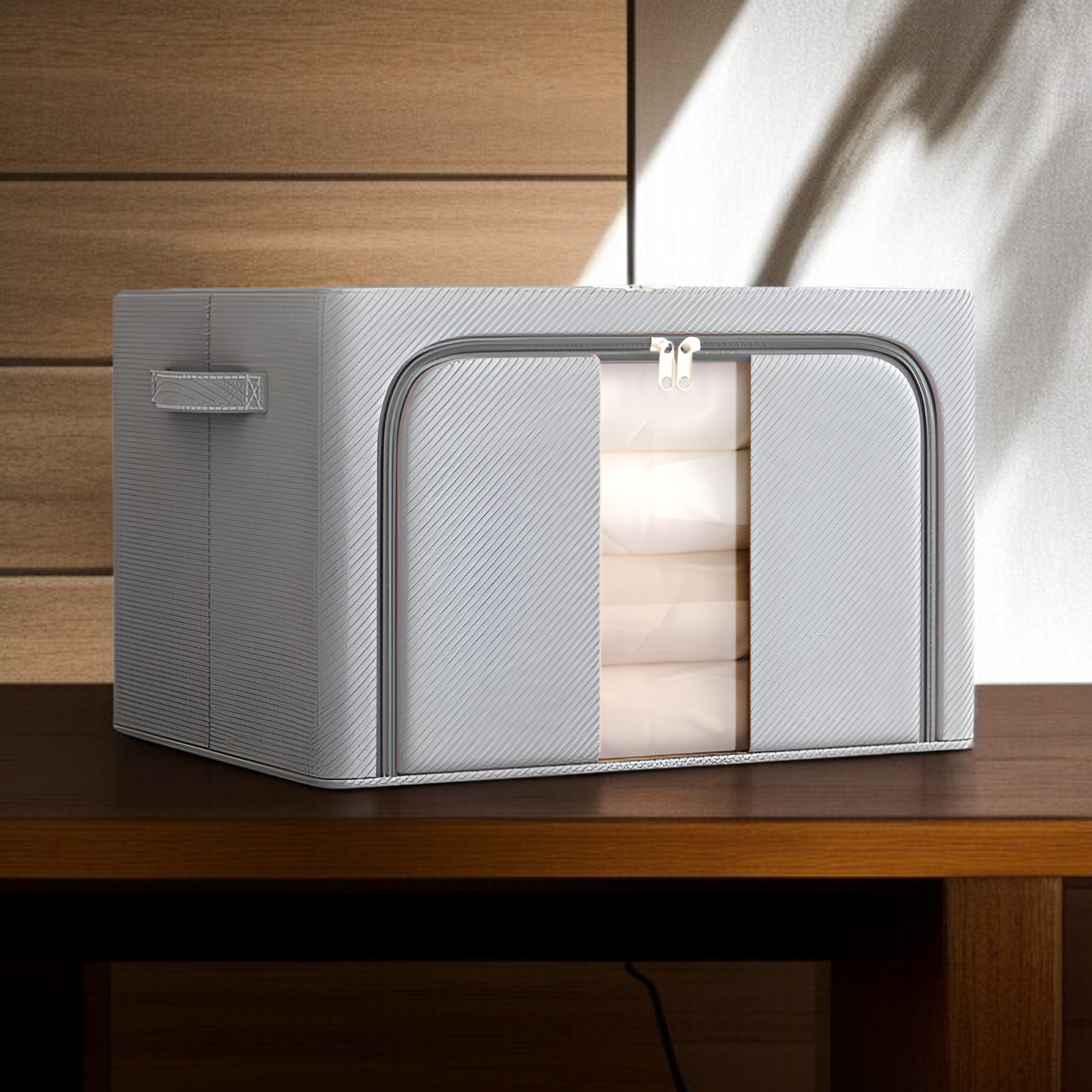 収納ボックス 家庭用ワードローブ 衣類収納ボックス オックスフォード布 衣類折りたたみ収納バッグ 大容量 キルト収納キャビネット