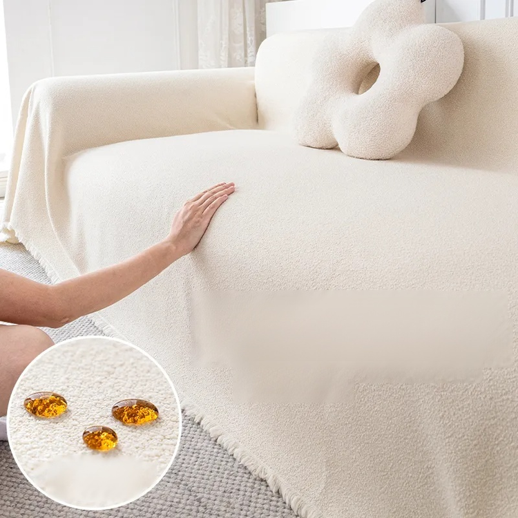 Waterproof, stain-resistant, and cat-scratch-resistant teddy bear plush sofa cover