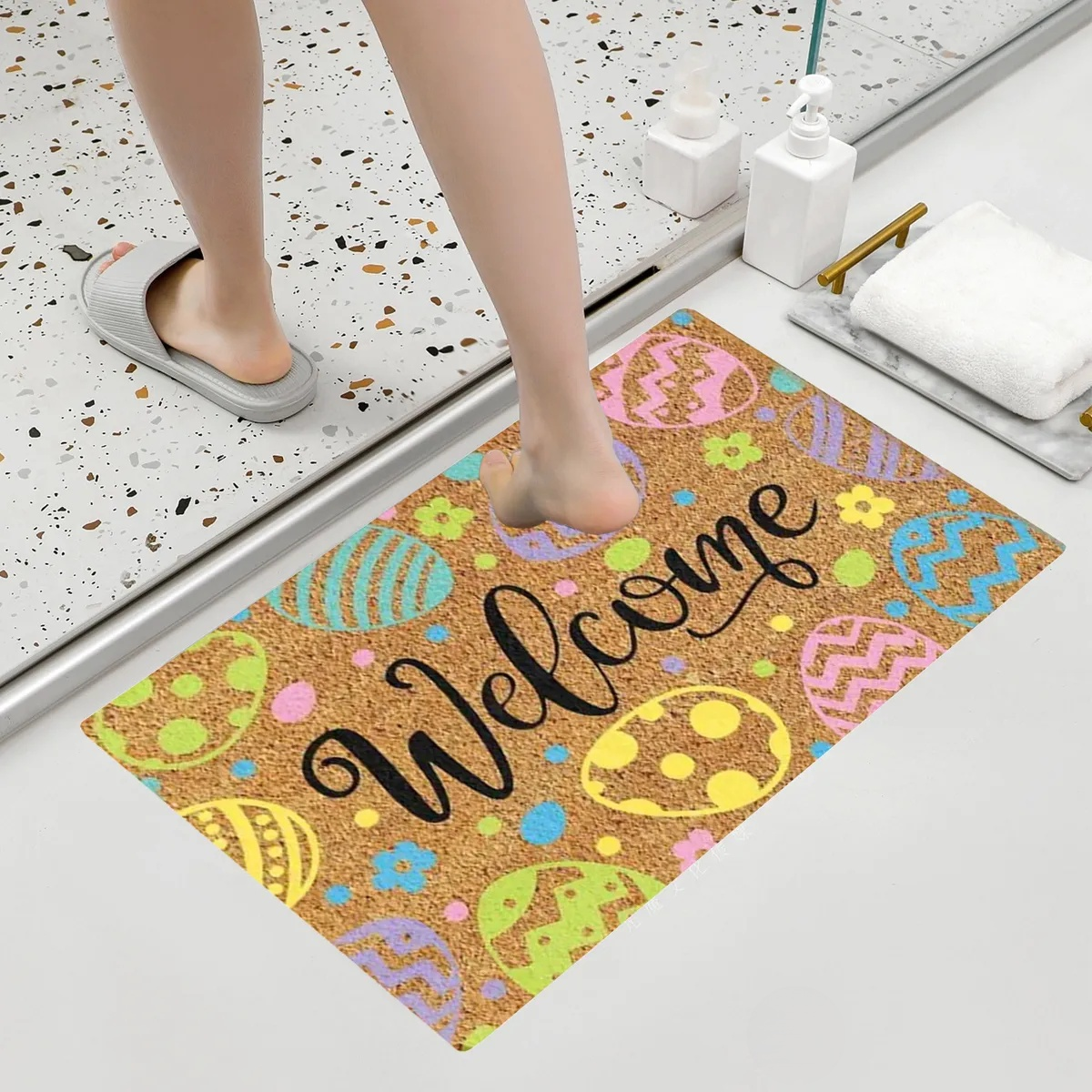 兔子矽藻土地墊 吸水防滑浴室門墊