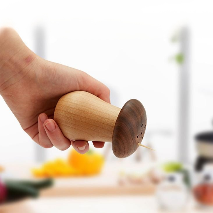 Caja de palillos de dientes con diseño de seta retro, decoración elegante para mesa de comedor
