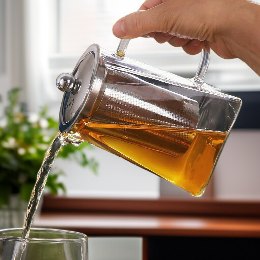 Premium tea brewing set with thickened glass