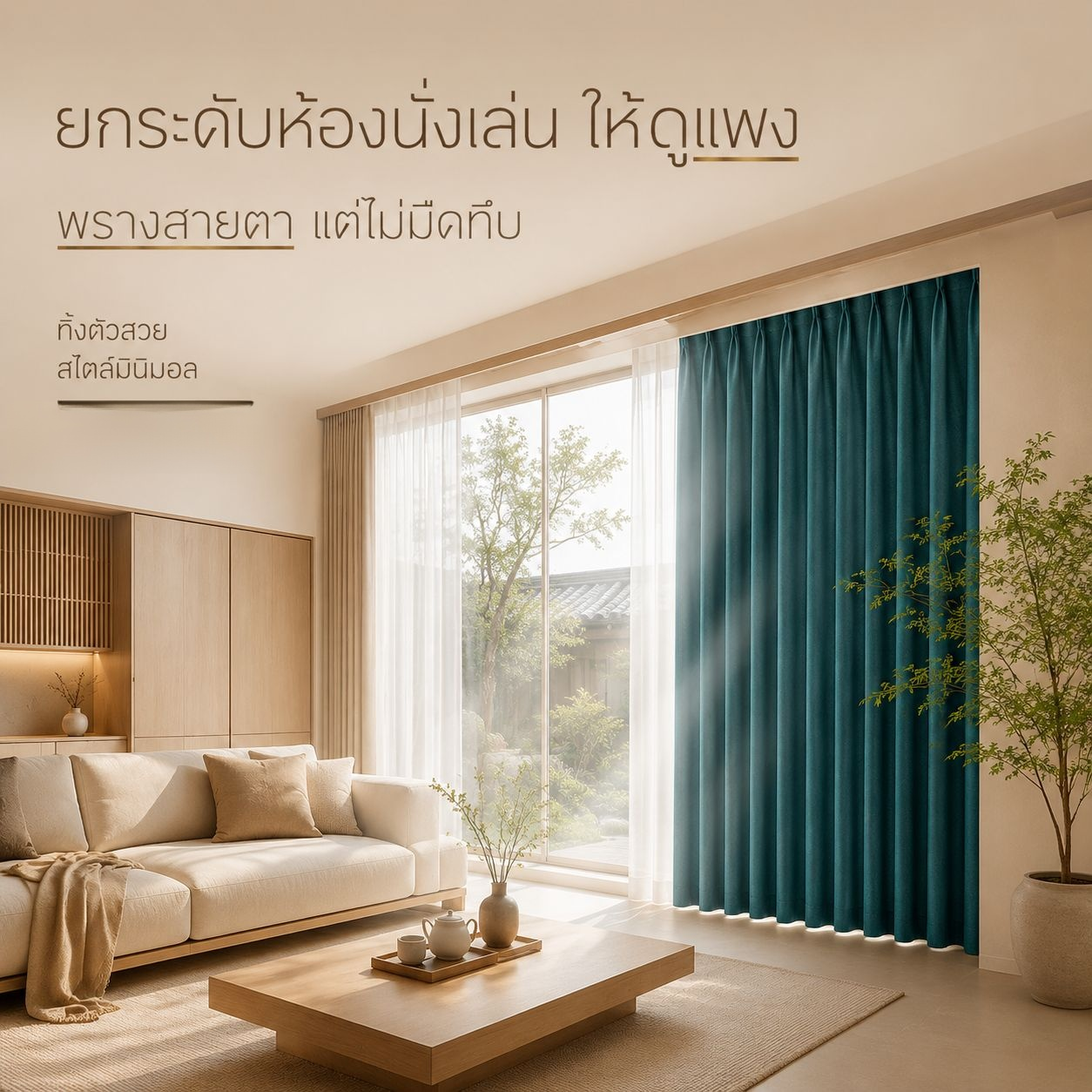 ม่านกันลมบุขนเป็ด 3 ชั้นกันความร้อน 