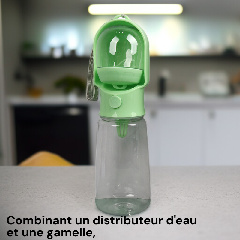 Gourde portable 2-en-1 pour animaux