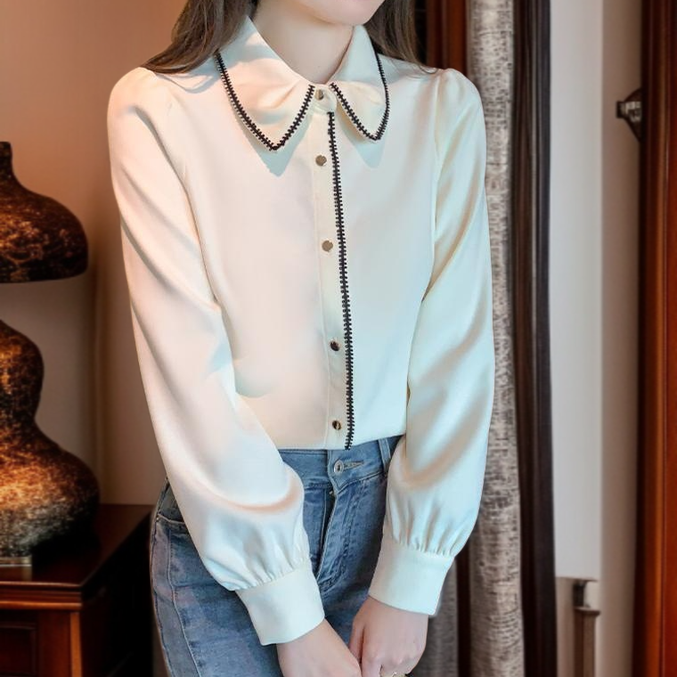 レディース開襟長袖シャツ