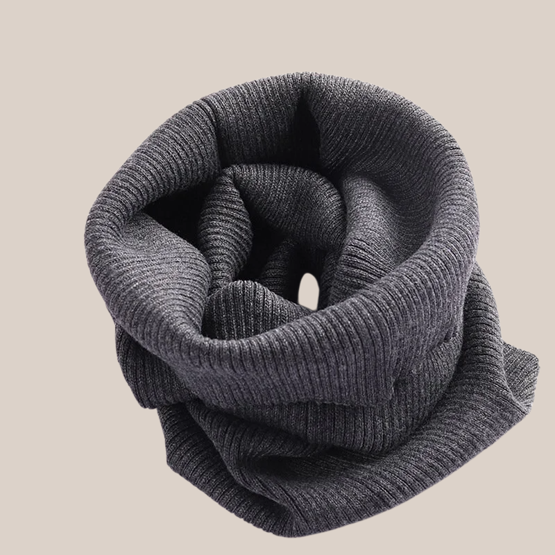 Bufanda cuello de invierno para hombre y mujer, tejido grueso de lana, protección cervical