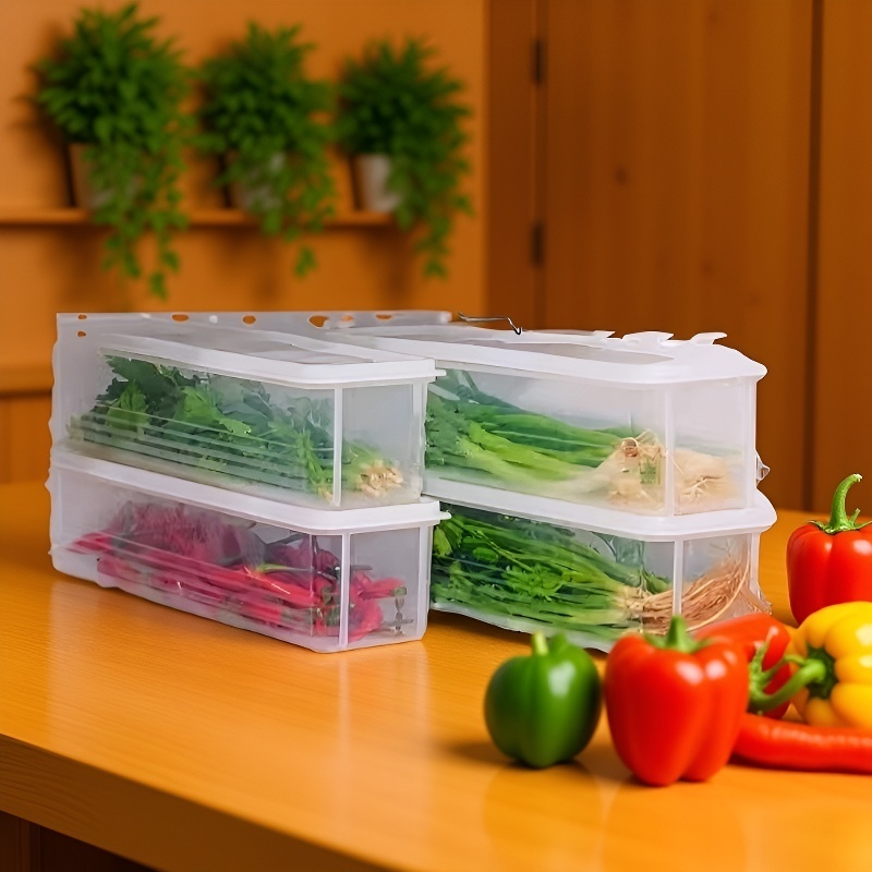 녹색 채소와 파를 보관하기 좋은 직사각형 식품 보관함