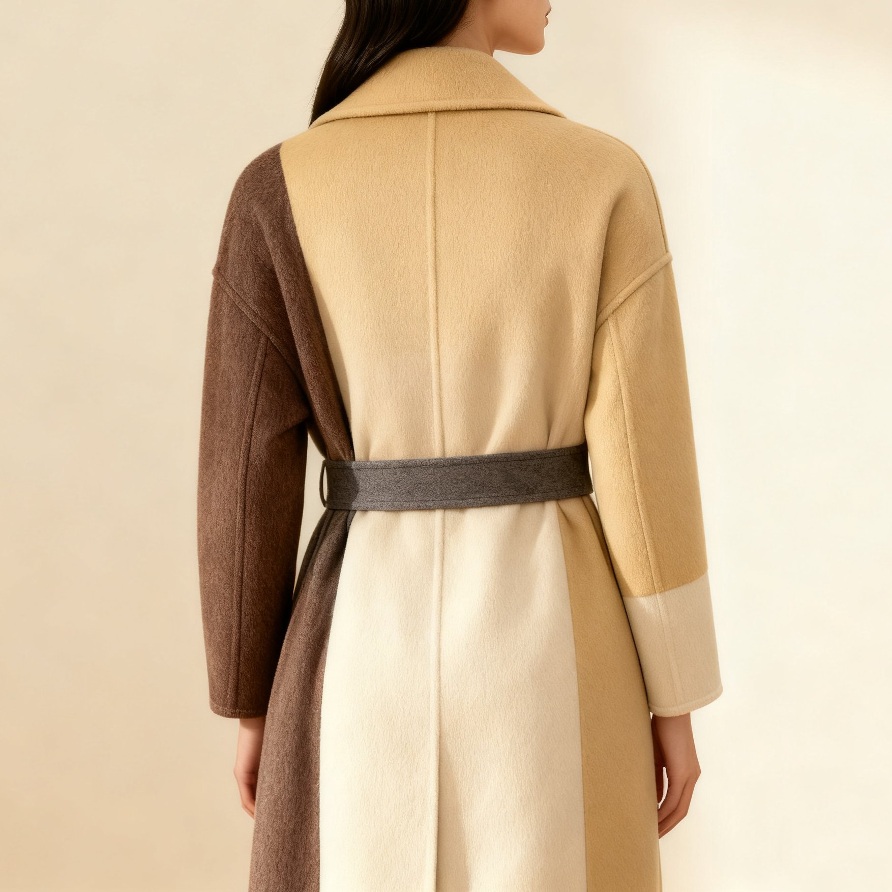 세련된 겨울 패션 울 롱코트 착용샷