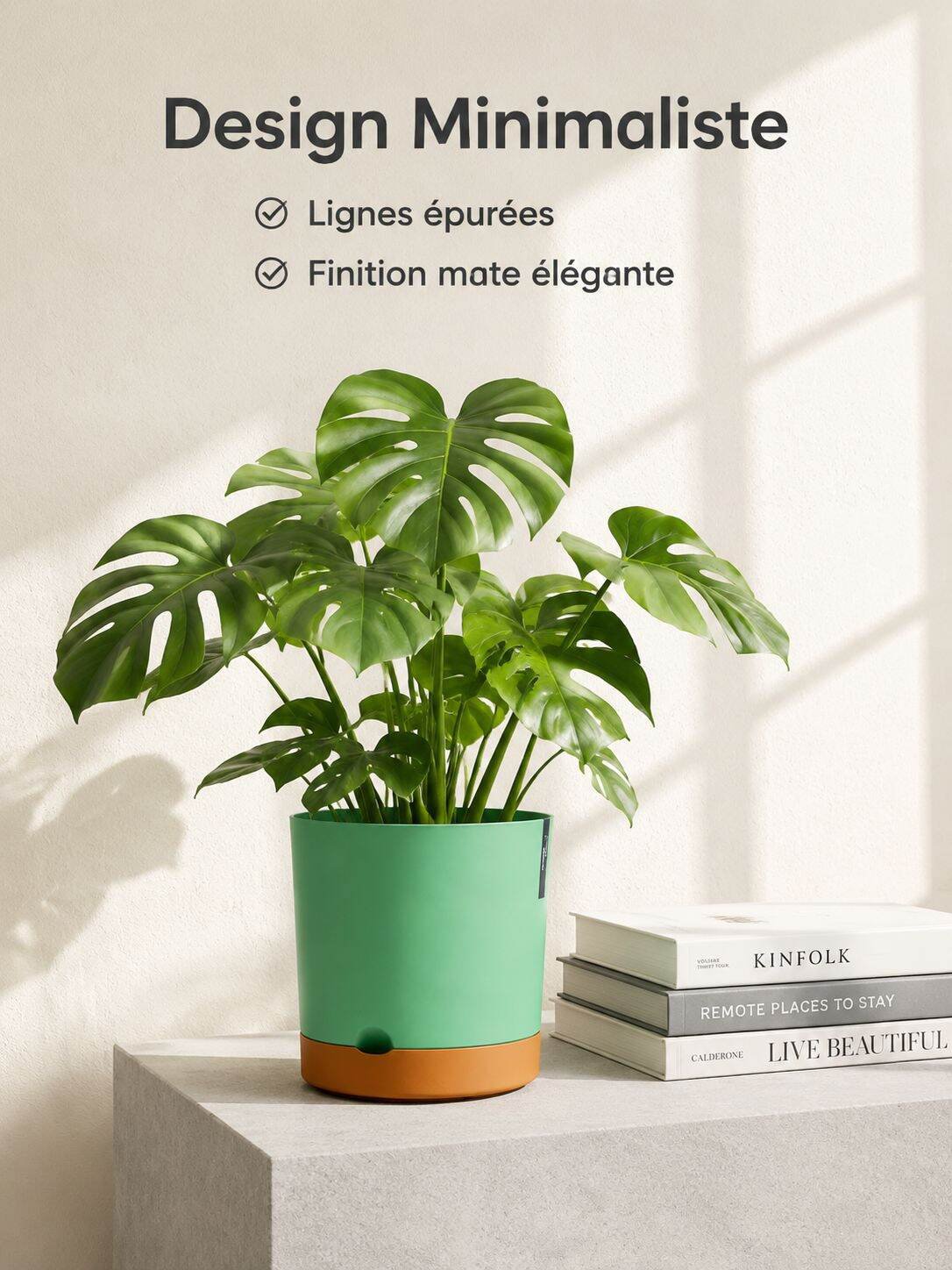 Pot de fleurs en plastique moderne pour intérieur