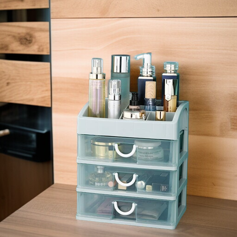 Studentenwohnheim Schreibtisch Kosmetik Aufbewahrungsschublade Transparenter Schrank