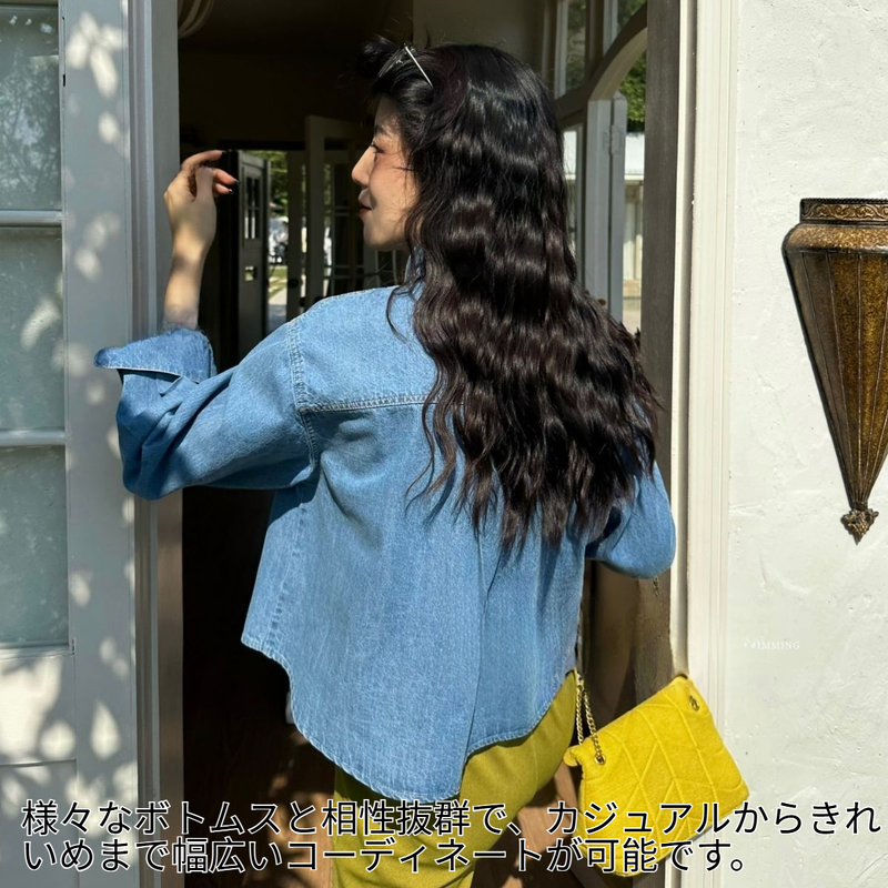 ヴィンテージ風レディースデニムショートジャケット