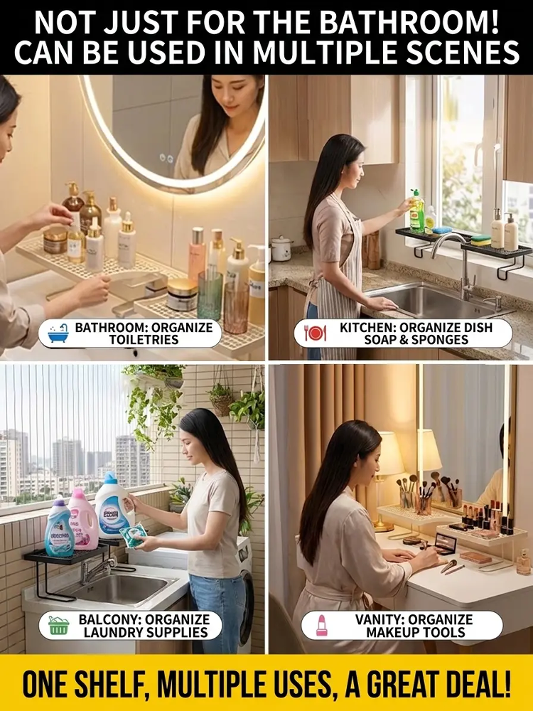 Light luxury minimalist washbasin storage rack