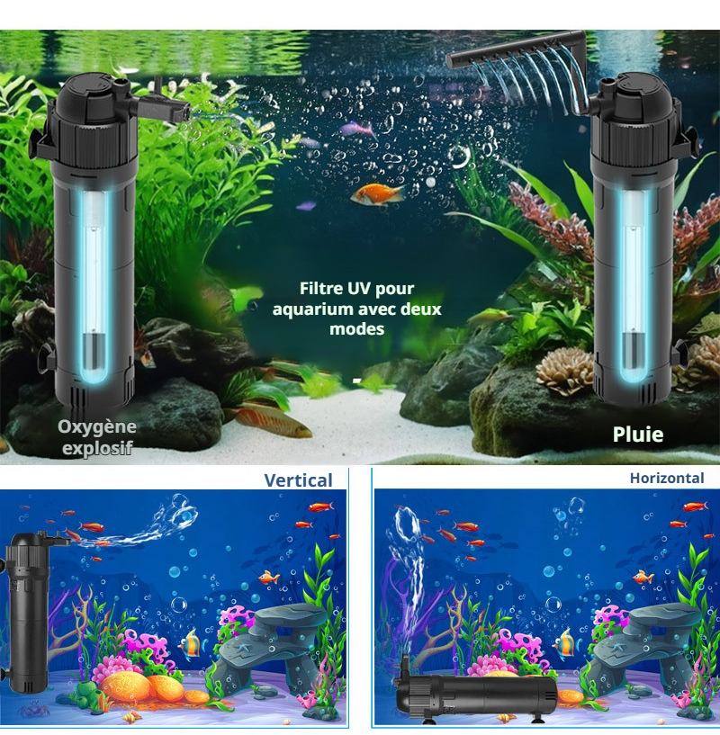 Boîte de filtration pour aquarium avec stérilisation UV