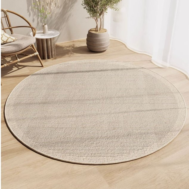 圓形客廳地毯 輕奢茶几轉椅腳墊 沙發臥室多用地墊