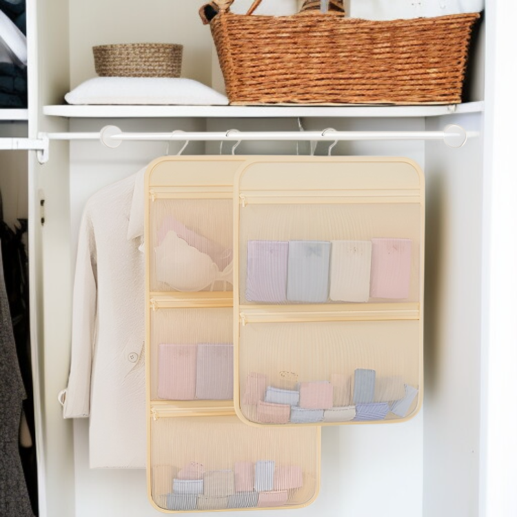 Underwear organizer hanging net bag for closet
