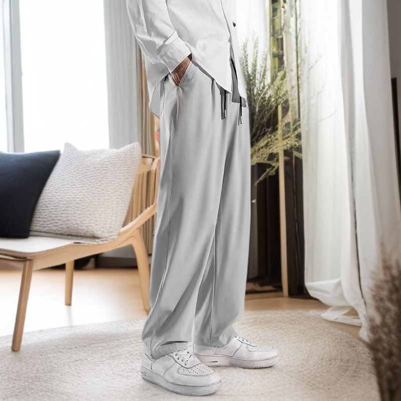 メンズスポーツスウェットパンツワイドパンツ夏薄手ルーズストレートカジュアルパンツ