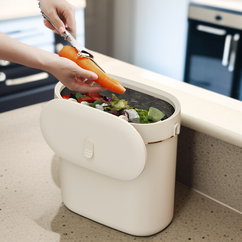 ゴミ箱壁掛けキッチンゴミ箱蓋とスリット付き家庭用ハイエンド収納バケツ