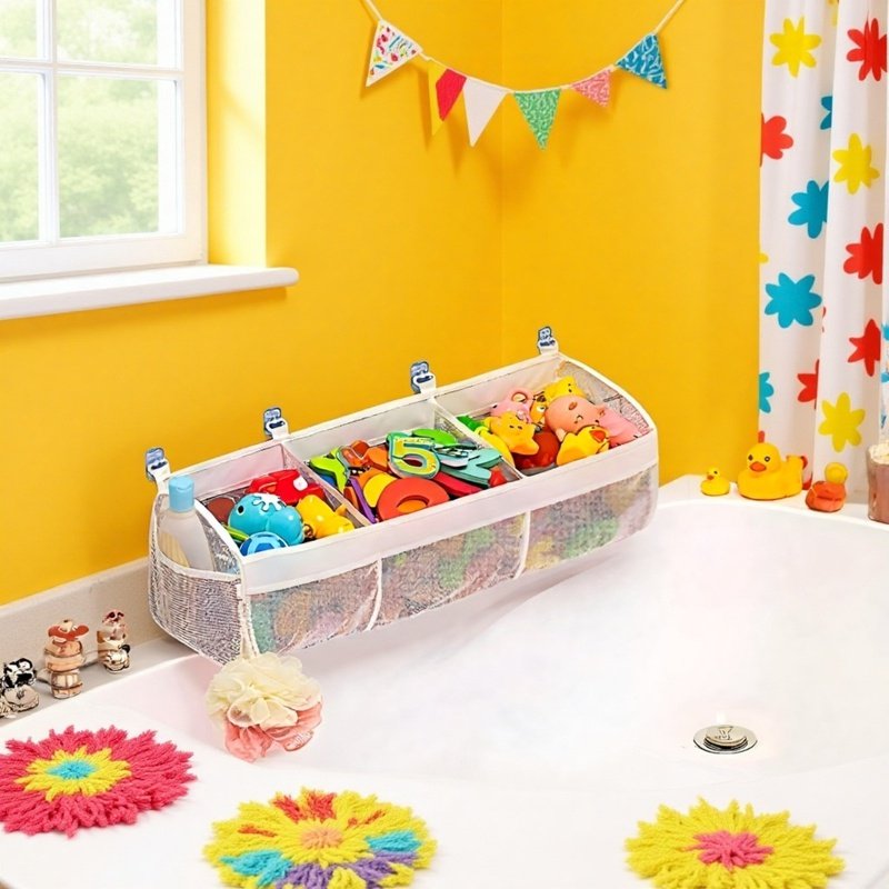Multi-Grid Kinderbadezimmer Spielzeug-Aufbewahrungstasche an der Wand